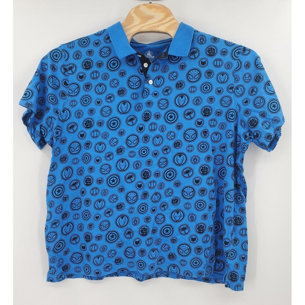 Disney Marvel Slim Fit Character Logo Blue Men's Size 2XL XXL Great Condition